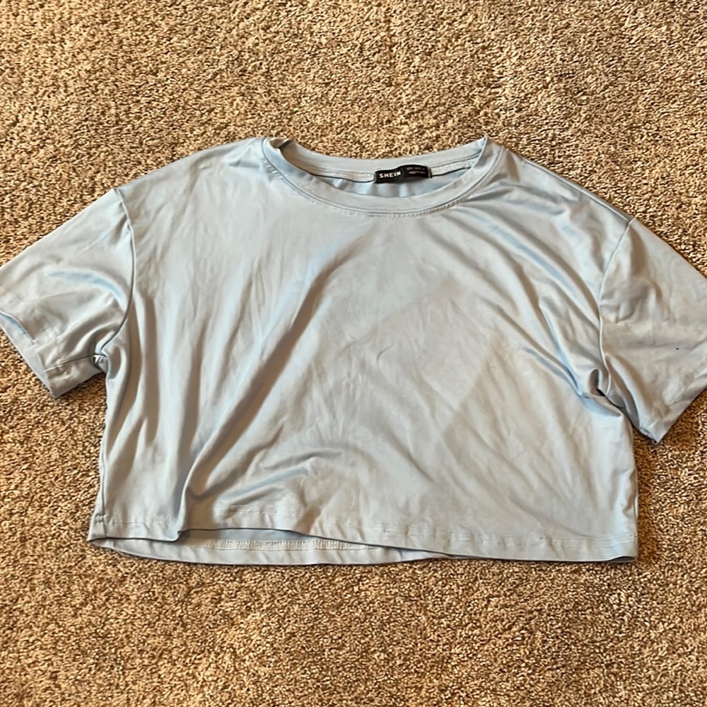 Shein Blue Cropped Tee